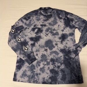 Volcom Gray Tie-Dye Cotton Shirt